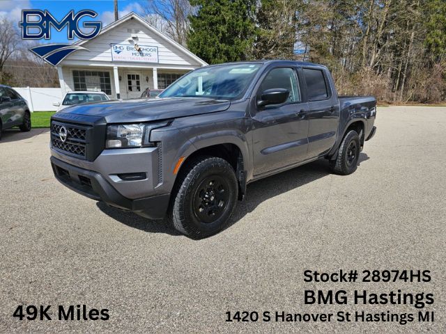 Gray 2022 Nissan Frontier S Crew Cab 4WD Pickup Truck Four-Wheel Drive 9-Speed Automatic