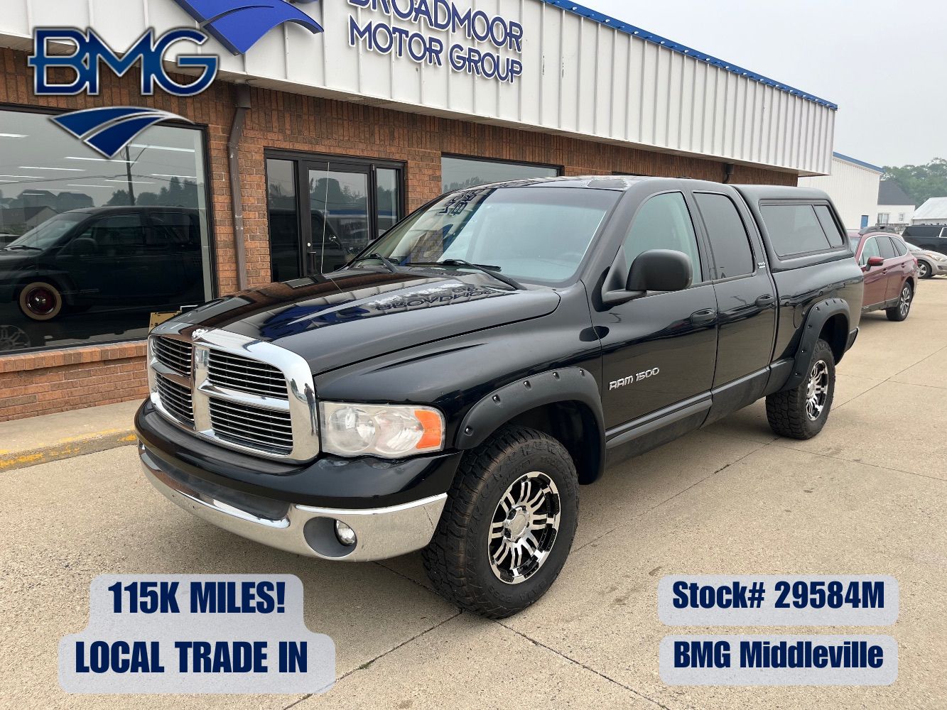 Black 2002 Dodge RAM 1500 Pickup Truck Four-Wheel Drive Automatic