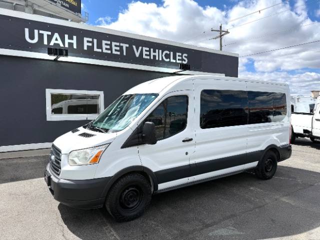 Oxford White 2018 Ford Transit Passenger 350 XLT Medium Roof LWB RWD with Sliding Passenger-Side Door Van Rear-Wheel Drive